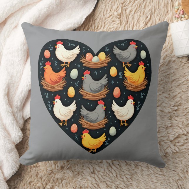Rustikales Charm Cotattcore Farm Chicken Muster Kissen (Decke)