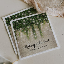 Rustikales Chateau Stone Church String Lights Wedd Serviette