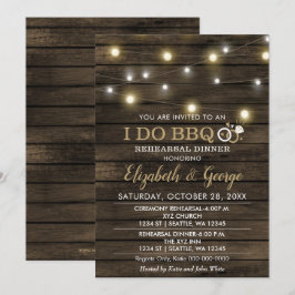 Rustikales Chic Barn Wood I Do GRILLEN Probe Dinne Einladung