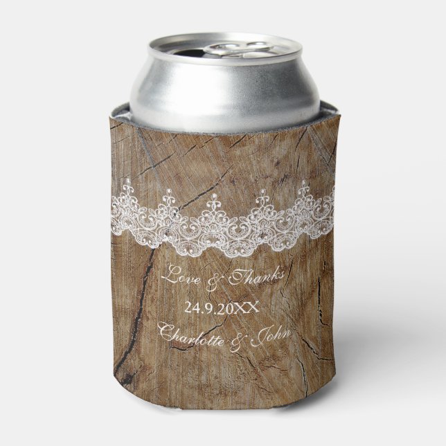 Rustikales Chic Blue Save the Date Cooler Dosenkühler (Kanne Vorderseite)
