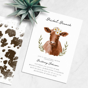 Rustikales Chic Cow Print Farmhouse Brautparty Einladung