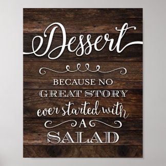 Rustikales Chic DESSERT Party signieren Poster
