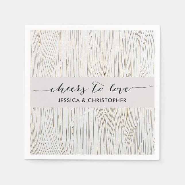 Rustikales Chic Gold Wood Gran Party Napkins Serviette (Vorderseite)