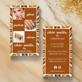 Rustikales Chic Nail Salon Business Foto Collage Visitenkarte