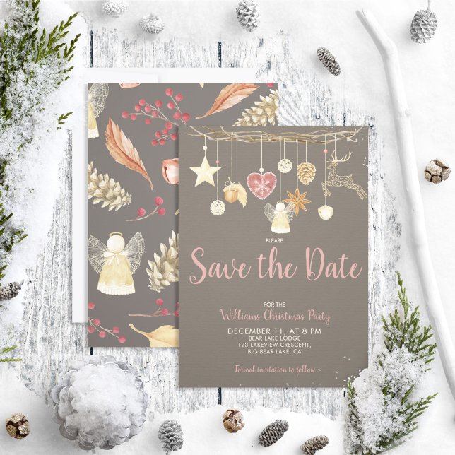 Rustikales Chic Natural Christmas Party Save the D Date (Von Creator hochgeladen)