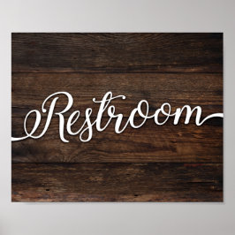 Rustikales Chic-RESTROOM-Schild Poster