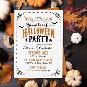 Rustikales Chic Spooktacular-Halloween-Party Einladung
