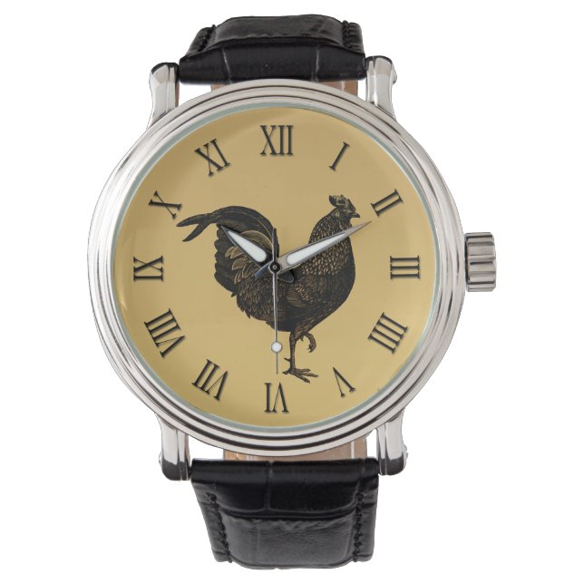 Rustikales chinesisches Neujahr 2017 Sehen Armbanduhr (Vorderseite)