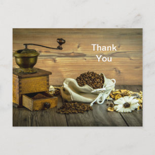 Rustikales Coffee Grinder Foto Vielen Dank Postkarte