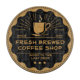 Rustikales Coffee Shop Cup Sandwich anpassen Schneidebrett