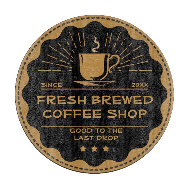 Rustikales Coffee Shop Cup Sandwich anpassen Schneidebrett (Vorderseite)