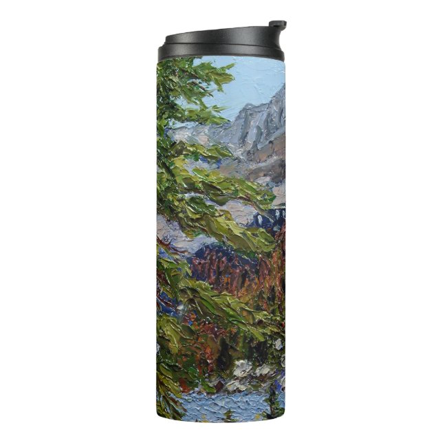 Rustikales Colorado Rocky Mountain Lake Scene Thermosbecher (Nach links gedreht)