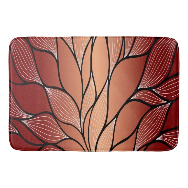 Rustikales Coppery Bronze-Verlass-Muster Badematte (Vorderseite)