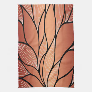 Rustikales Coppery Bronze-Verlass-Muster Geschirrtuch