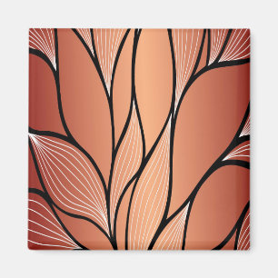 Rustikales Coppery Bronze-Verlass-Muster Magnet