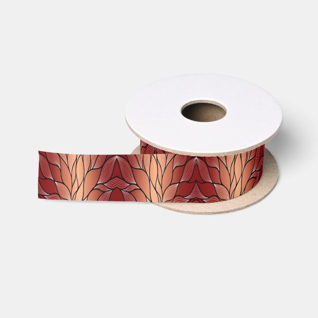 Rustikales Coppery Bronze-Verlass-Muster Satinband (Spule)