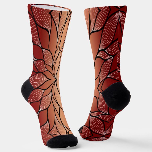 Rustikales Coppery Bronze-Verlass-Muster Socken (Gewinkelt)