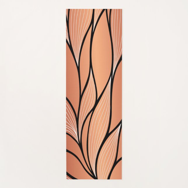 Rustikales Coppery Bronze-Verlass-Muster Yogamatte (Vorderseite)