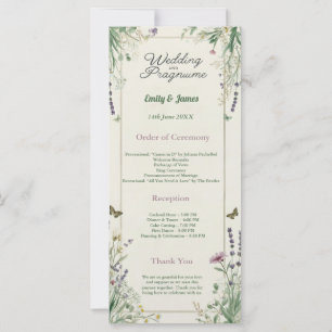 Rustikales Cotages Hochzeitsprogramm