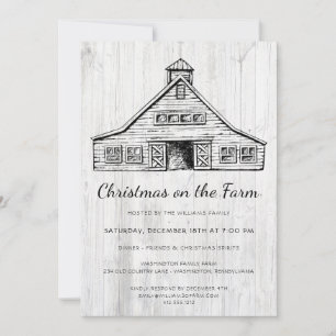 Rustikales Country Barn Simple Wood Weihnachten Pa Einladung