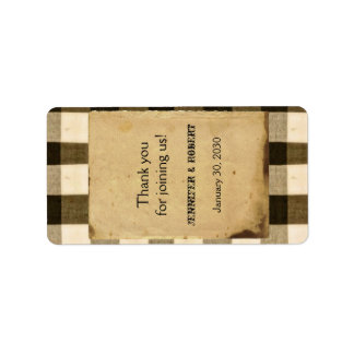Rustikales Country Black Sepia Wedding Lip Balm La Adressaufkleber