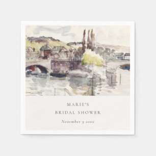 Rustikales Country Bridge Riverside Brautparty Serviette