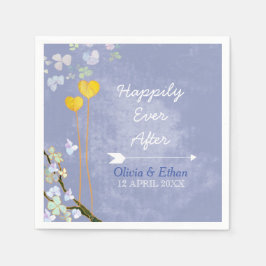 Rustikales Country Hearts Powder Blue Wedding Serviette