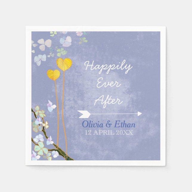 Rustikales Country Hearts Powder Blue Wedding Serviette (Vorderseite)