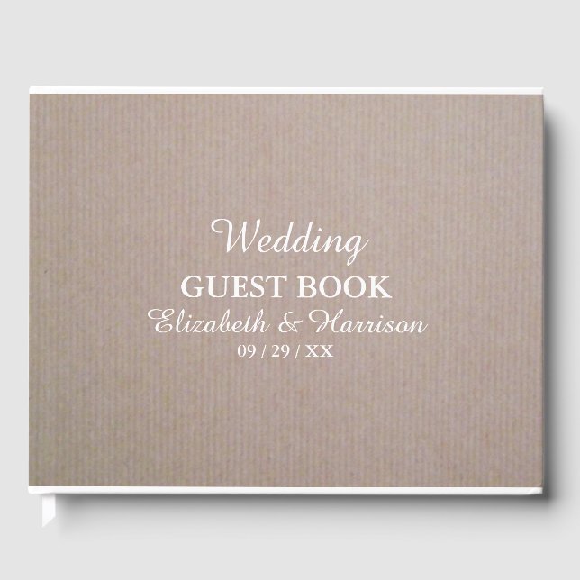 Rustikales Country Kraft Wedding Gästebuch (Vorderseite)
