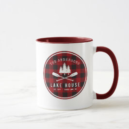 Rustikales Country Lake House Tree Red Buffalo Kar Tasse