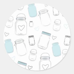 Rustikales Country Mason Jars Gastgeschenk Runder Aufkleber