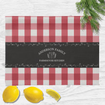 Rustikales Country Red Gingham Black Chalkboard