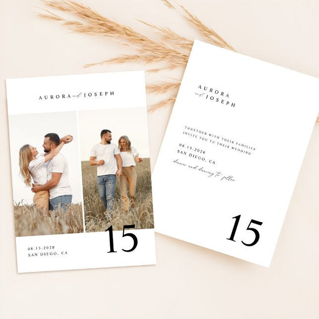 Rustikales Country Script Boho Foto Wedding Einladung (Von Creator hochgeladen)