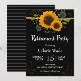 Rustikales Country Sunblume Retirement Party Einladung