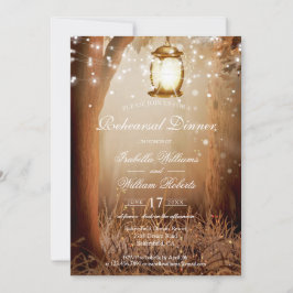 Rustikales Country Tree String Lights Probe Dinner Einladung