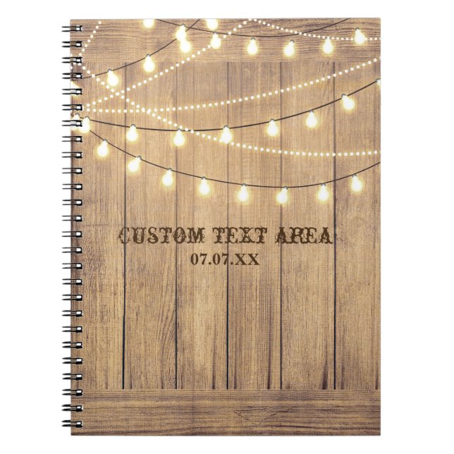 Rustikales Country Western Wood & Lights Journal Notizblock (Vorderseite)