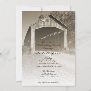 Rustikales Covered Bridge Post Wedding Brunch Einladung
