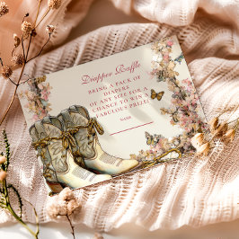 Rustikales Cowgirl Boots Diapper Raffle Begleitkarte