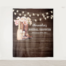 Rustikales Cowgirl Stiefel Bubbly BRAUTPARTY Hinte Wandteppich