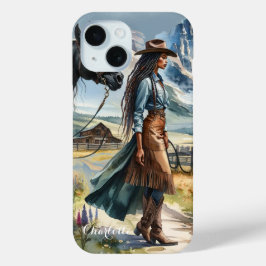 Rustikales Cowgirl und Pferd Personalisiert Case-Mate iPhone Hülle