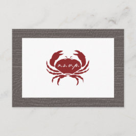 Rustikales Crab Wedding RSVP Karte