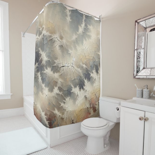 Rustikales Crackle Abstrakt Duschvorhang (Beispiel)