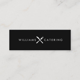 Rustikales Crossgabel-Kniffe-Logo Mini Visitenkarte