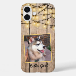 Rustikales Custom Square Foto Alaskan Malamute Pup iPhone 16 Plus Hülle