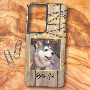 Rustikales Custom Square Foto Alaskan Malamute Pup Samsung Galaxy Hülle