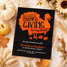 Rustikales Custom Türkei Erntedank Dinner Einladung