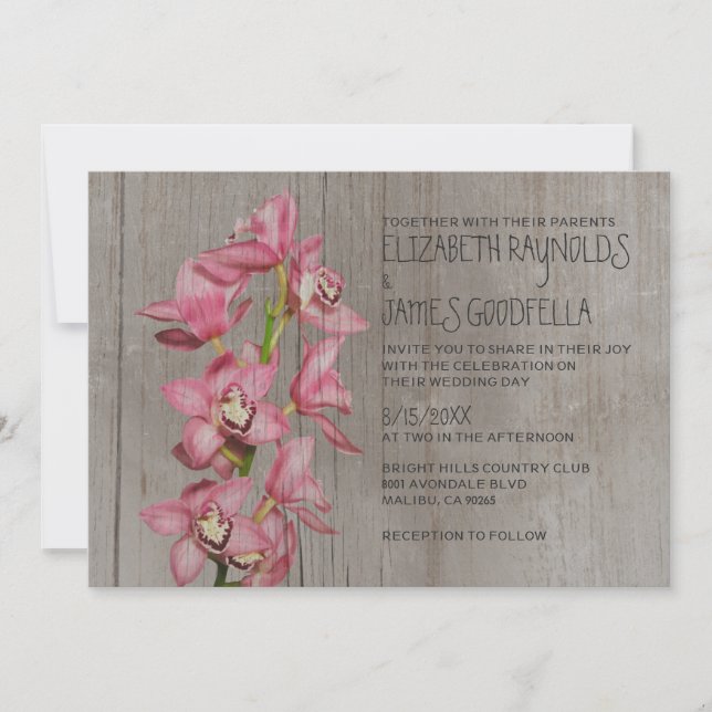 Rustikales Cymbidium Einladung (Vorderseite)