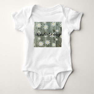 Rustikales Daisy Barboard Baby Strampler