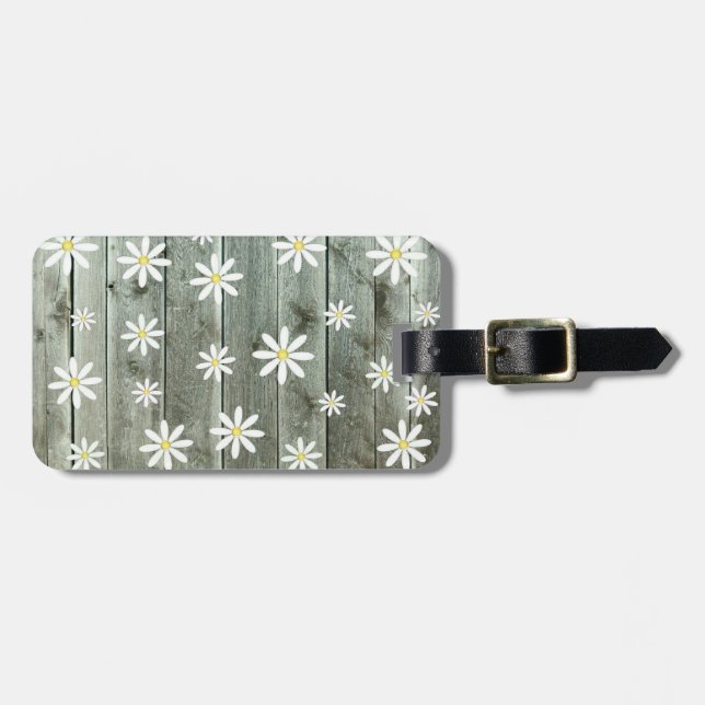 Rustikales Daisy Barboard Gepäckanhänger (Vorderseite horizontal)