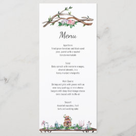 Rustikales Delgance Woodland Wedding Menu Menükarte